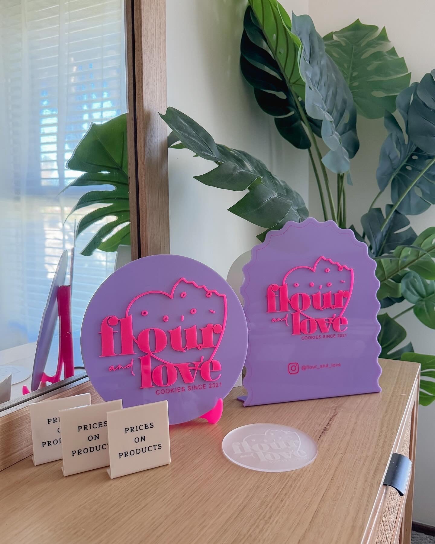 Small Acrylic Business Sign with stand
