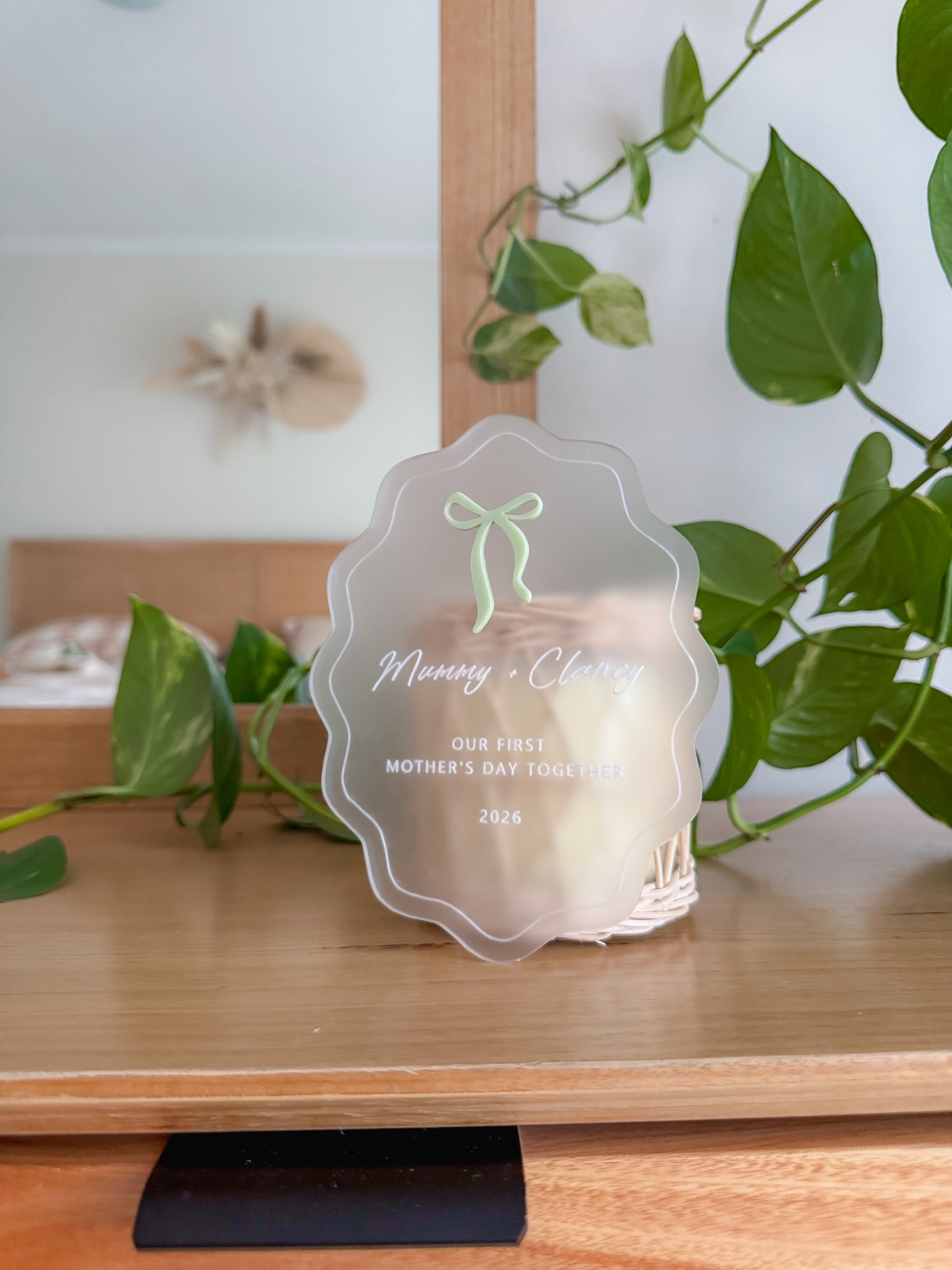 Wavy First Mother’s Day plaque | acrylic