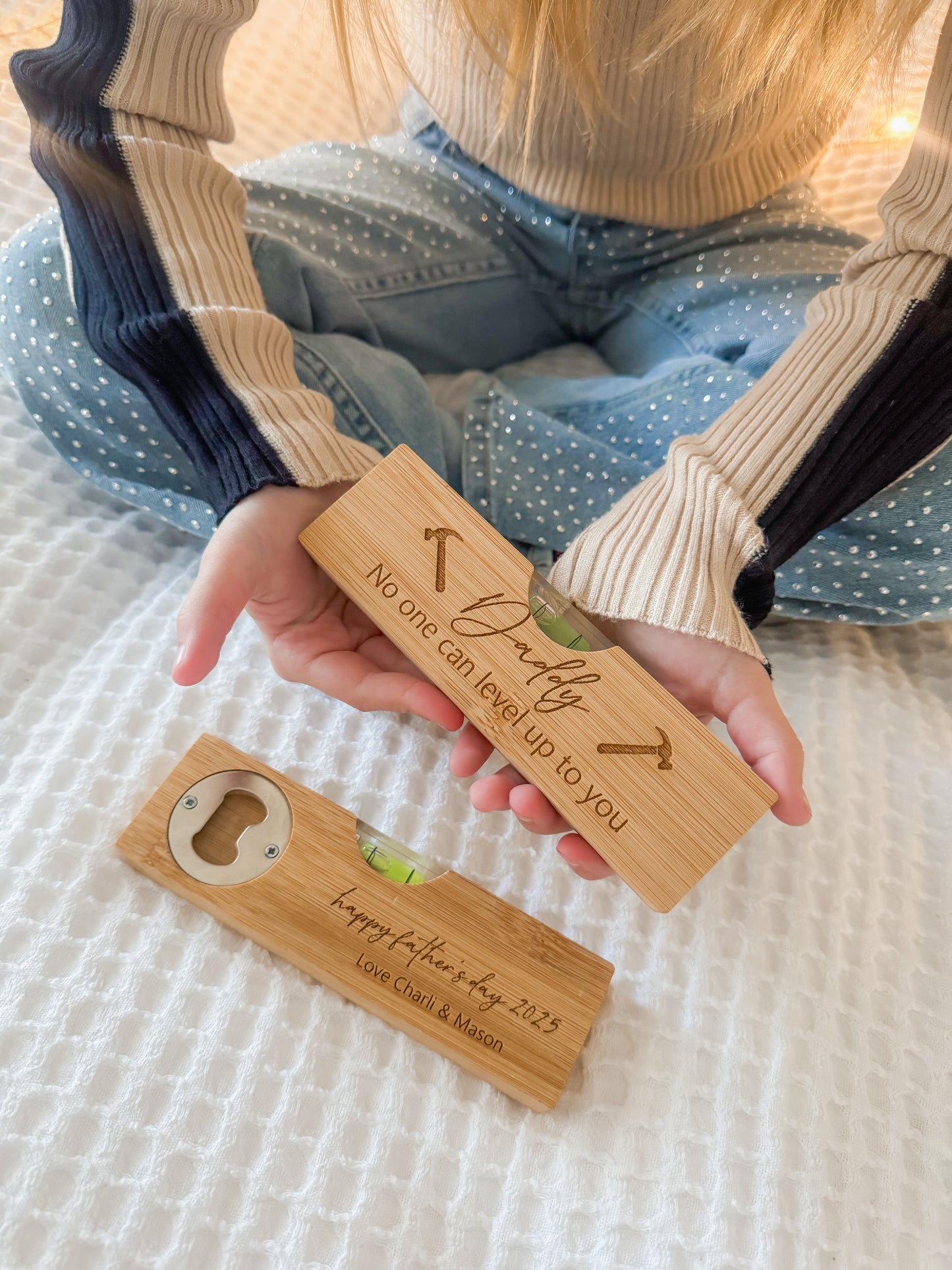 2 in 1 wooden level | bottle opener