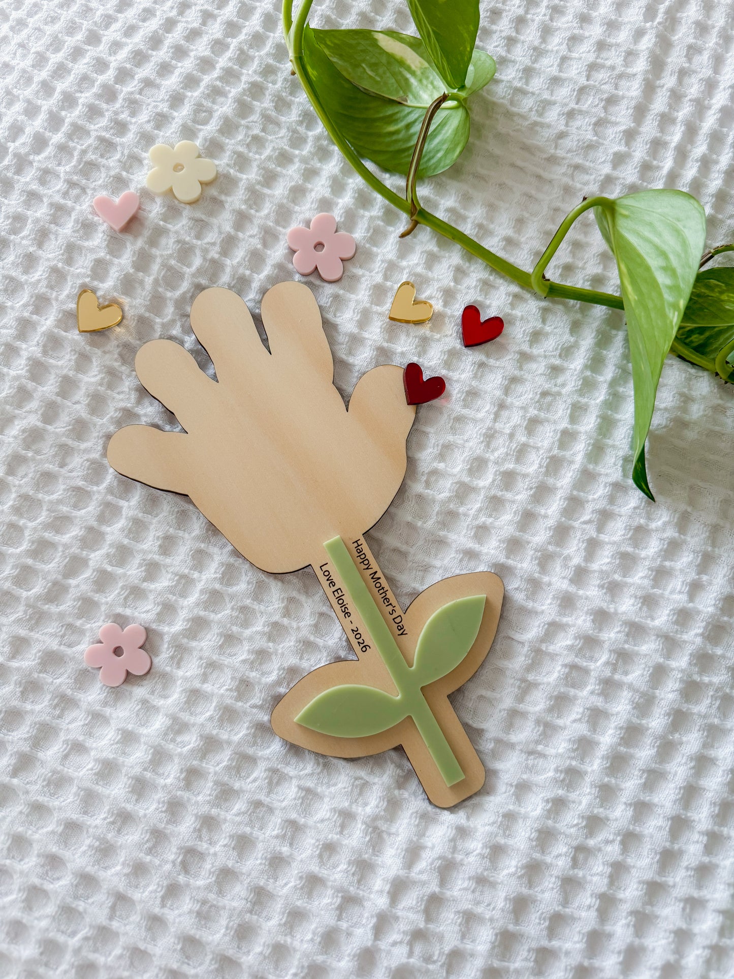 Mother’s Day | Single Handprint flower plaque