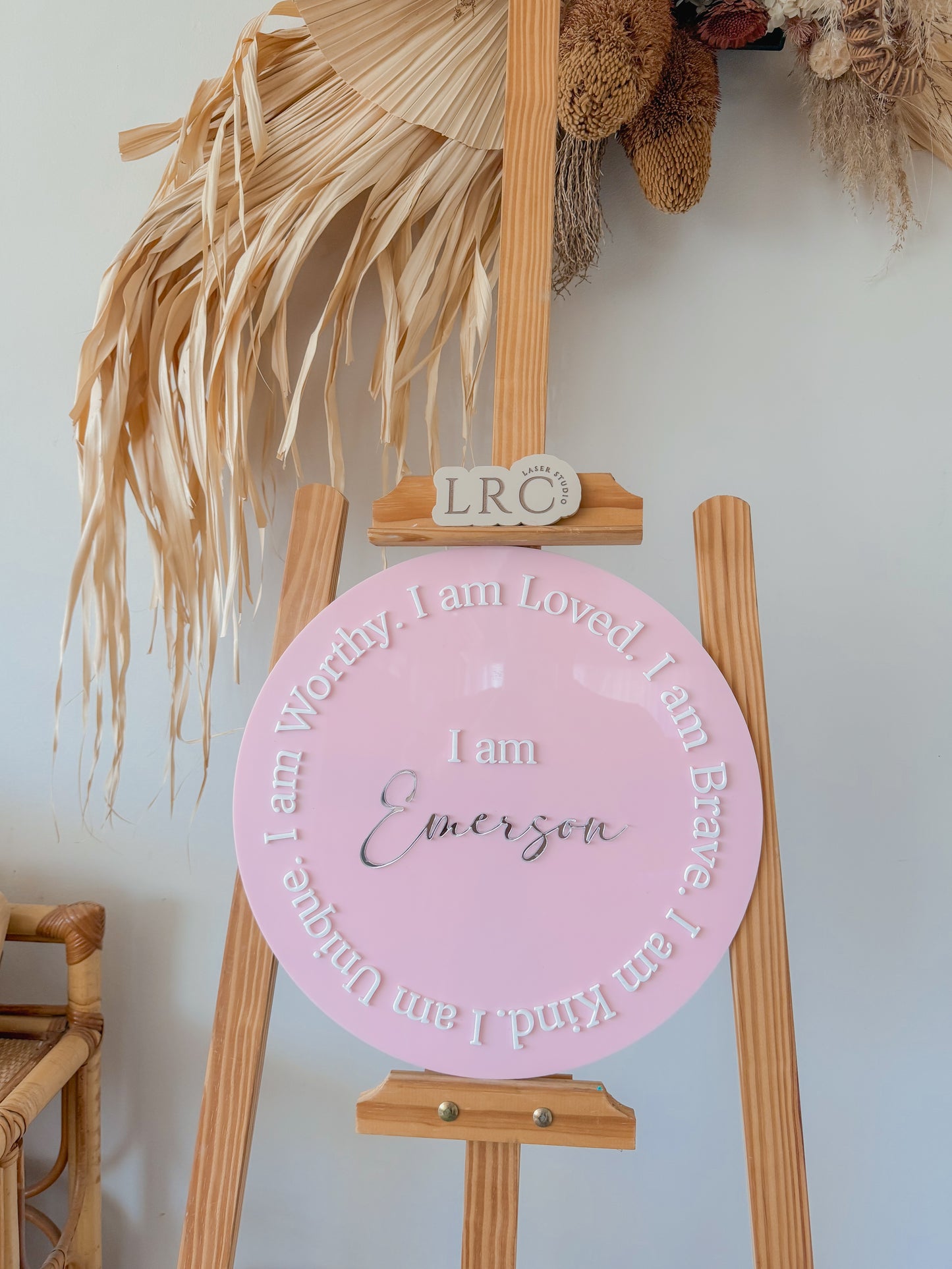 Affirmation round plaque