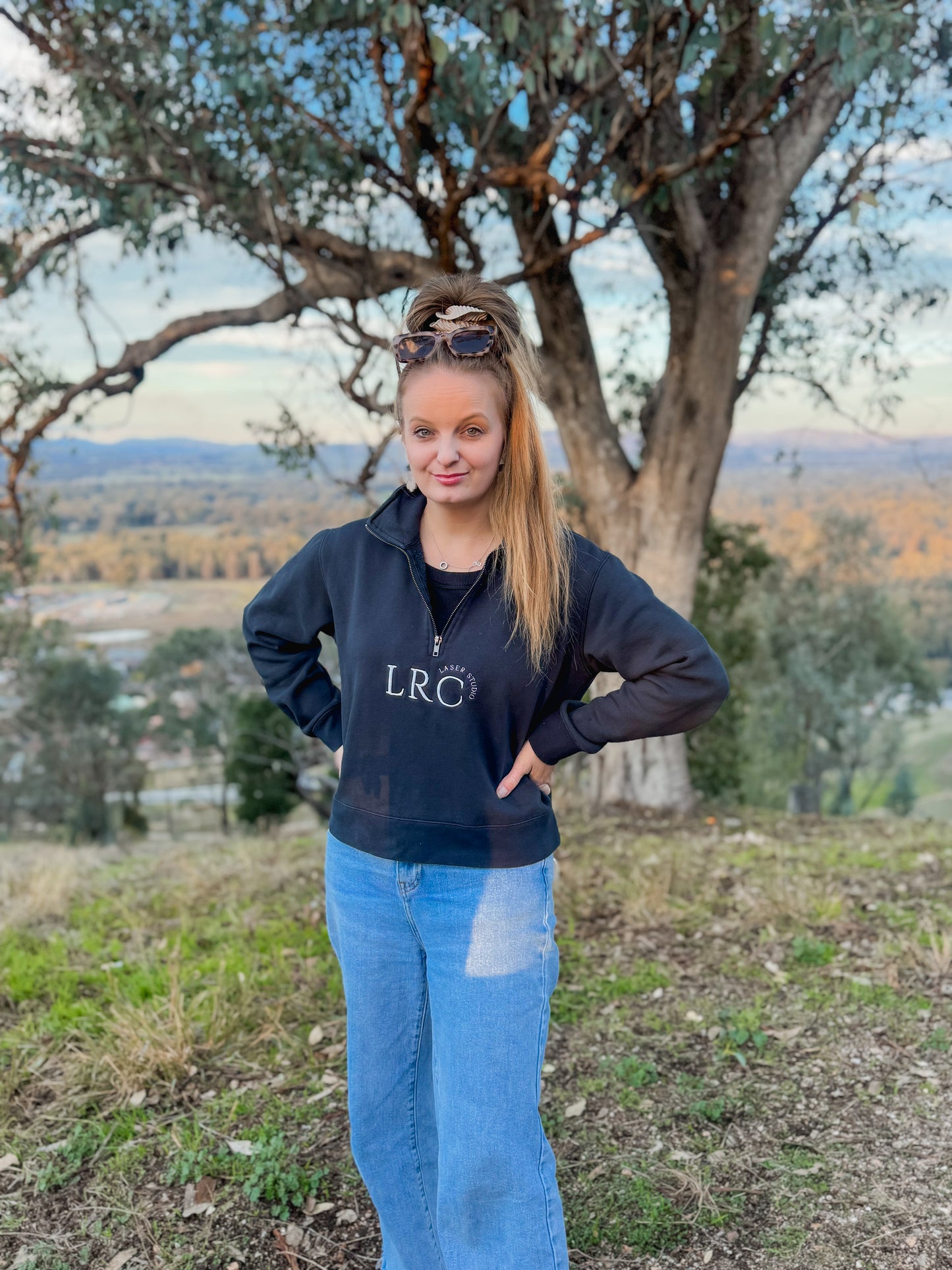 Women’s Stencil Half Zip