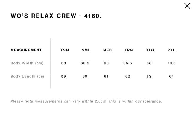 Women’s relax crew