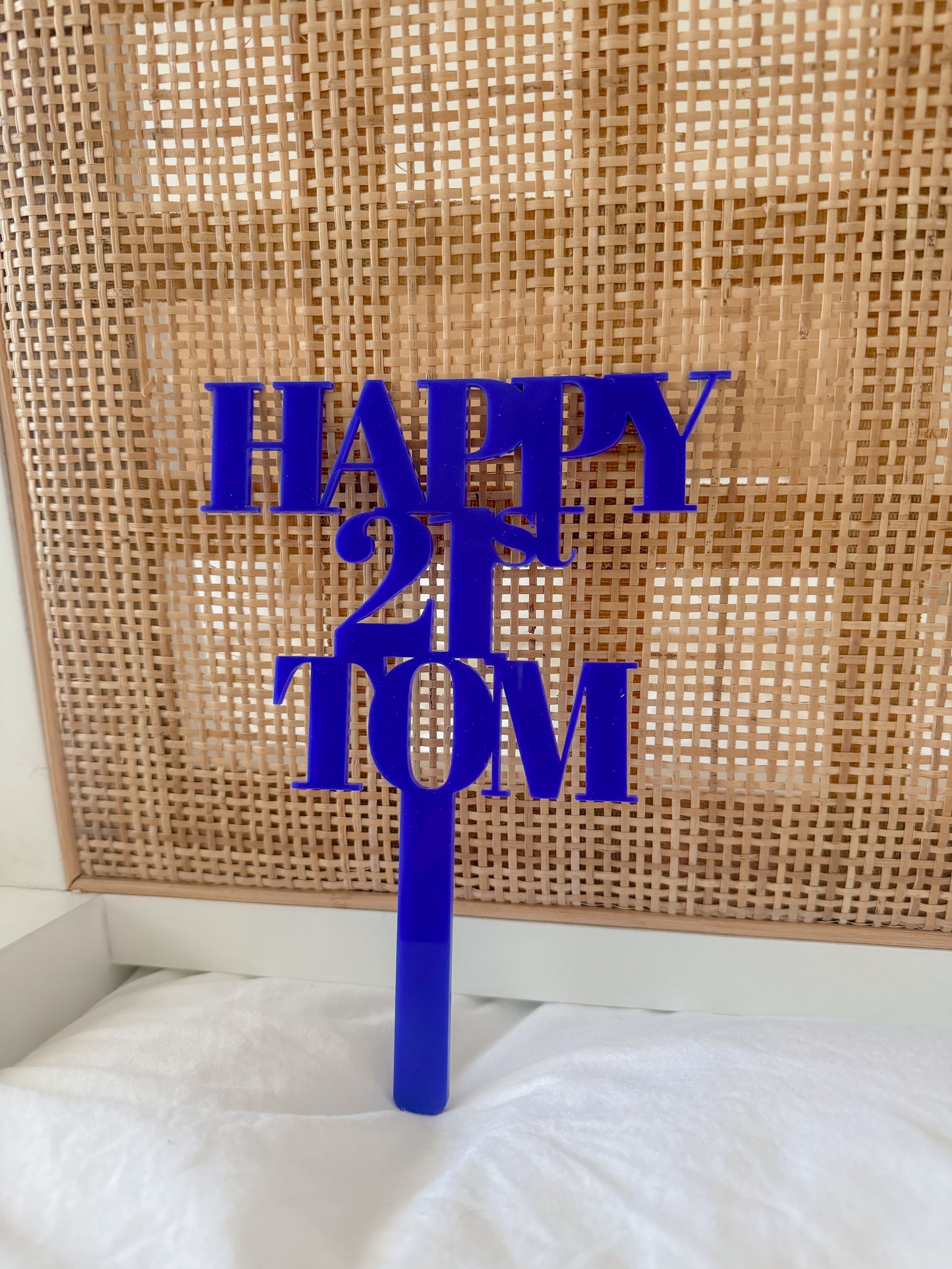 Acrylic Single Layer Cake Topper