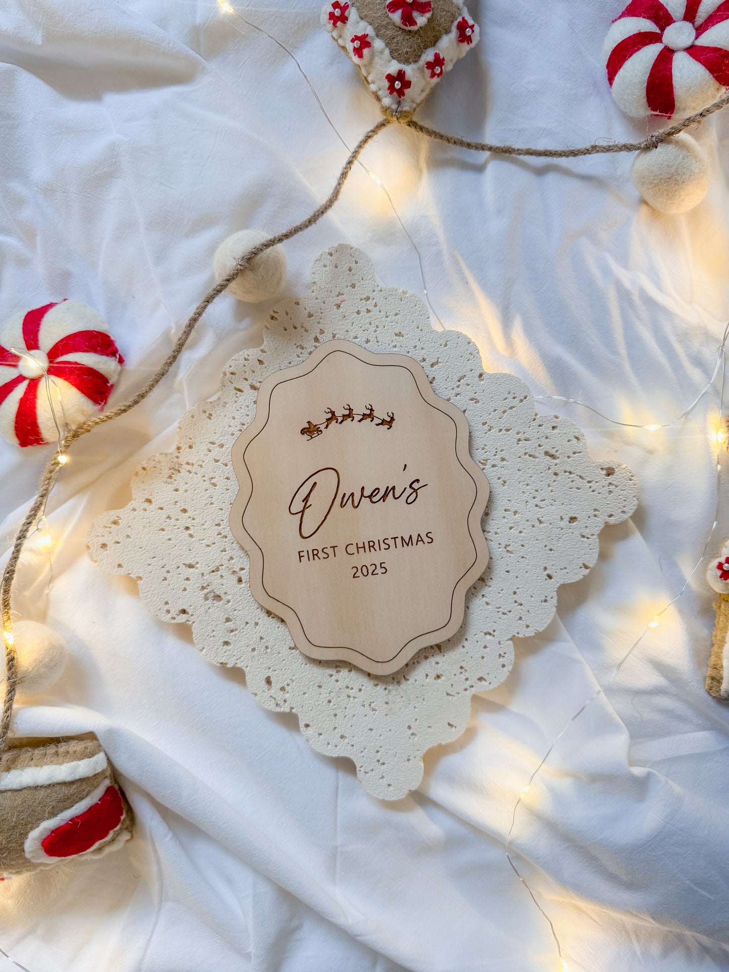 My 1st Christmas | Timber Engraved Wavy