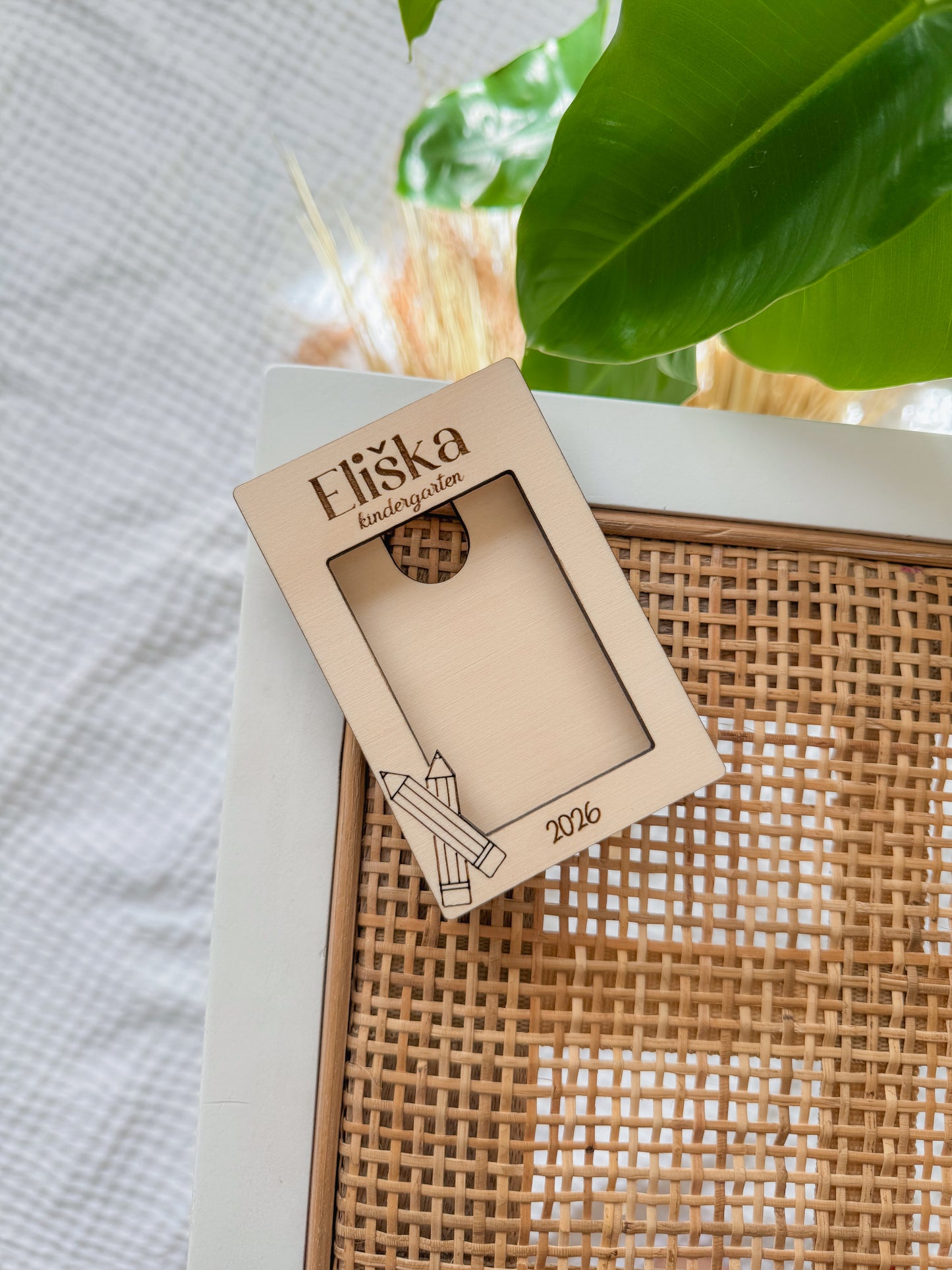 Timber Magnetic school photo frame