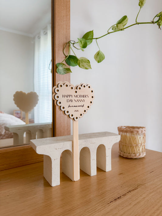 Vintage Heart |  flower stick