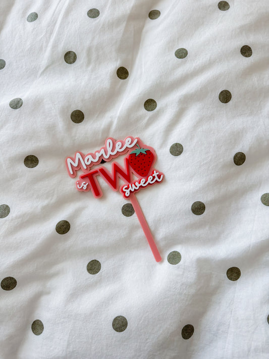 Strawberry Topper - double layer TWO SWEET
