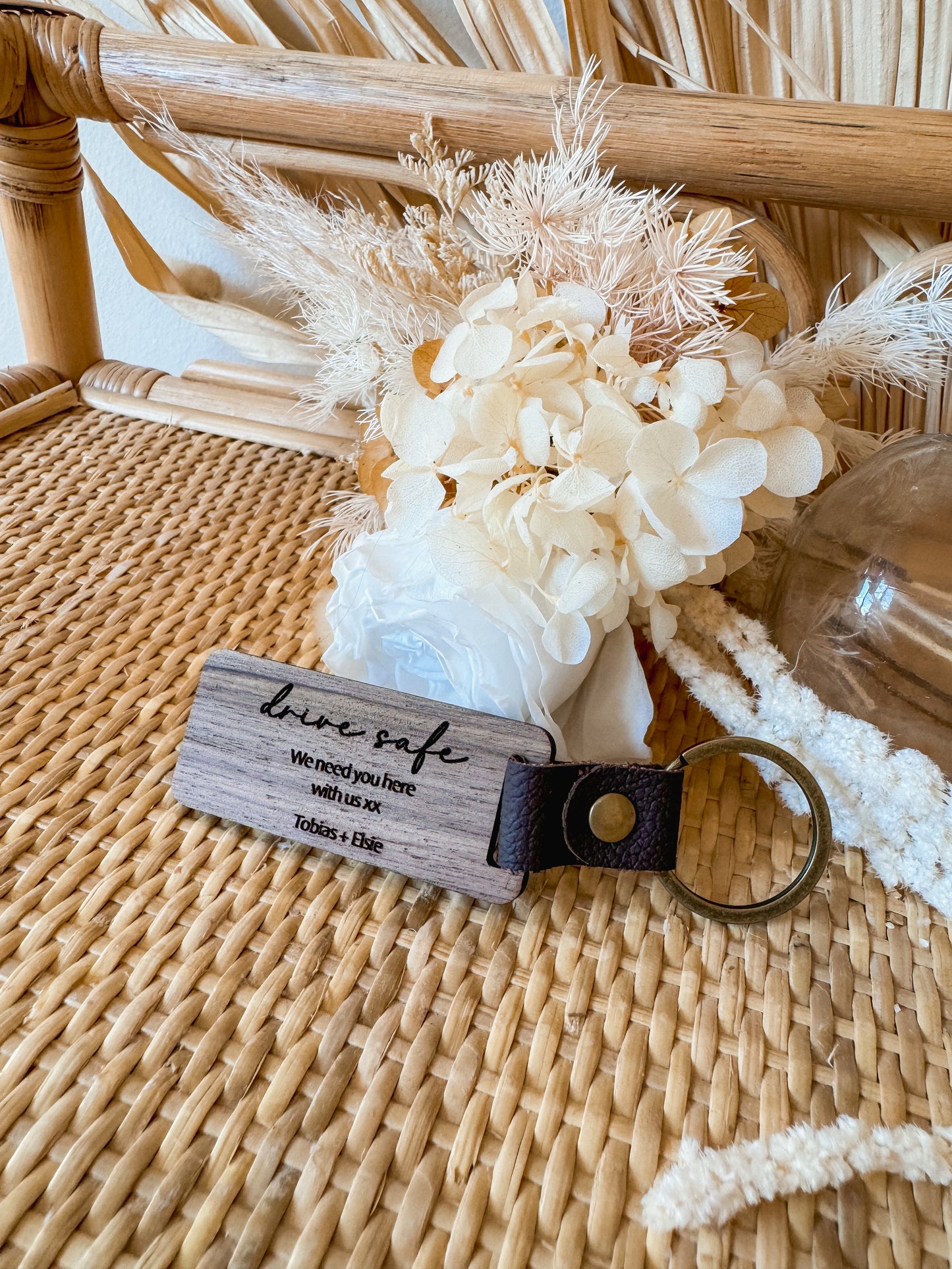 Drive Safe Key chain | dark timber