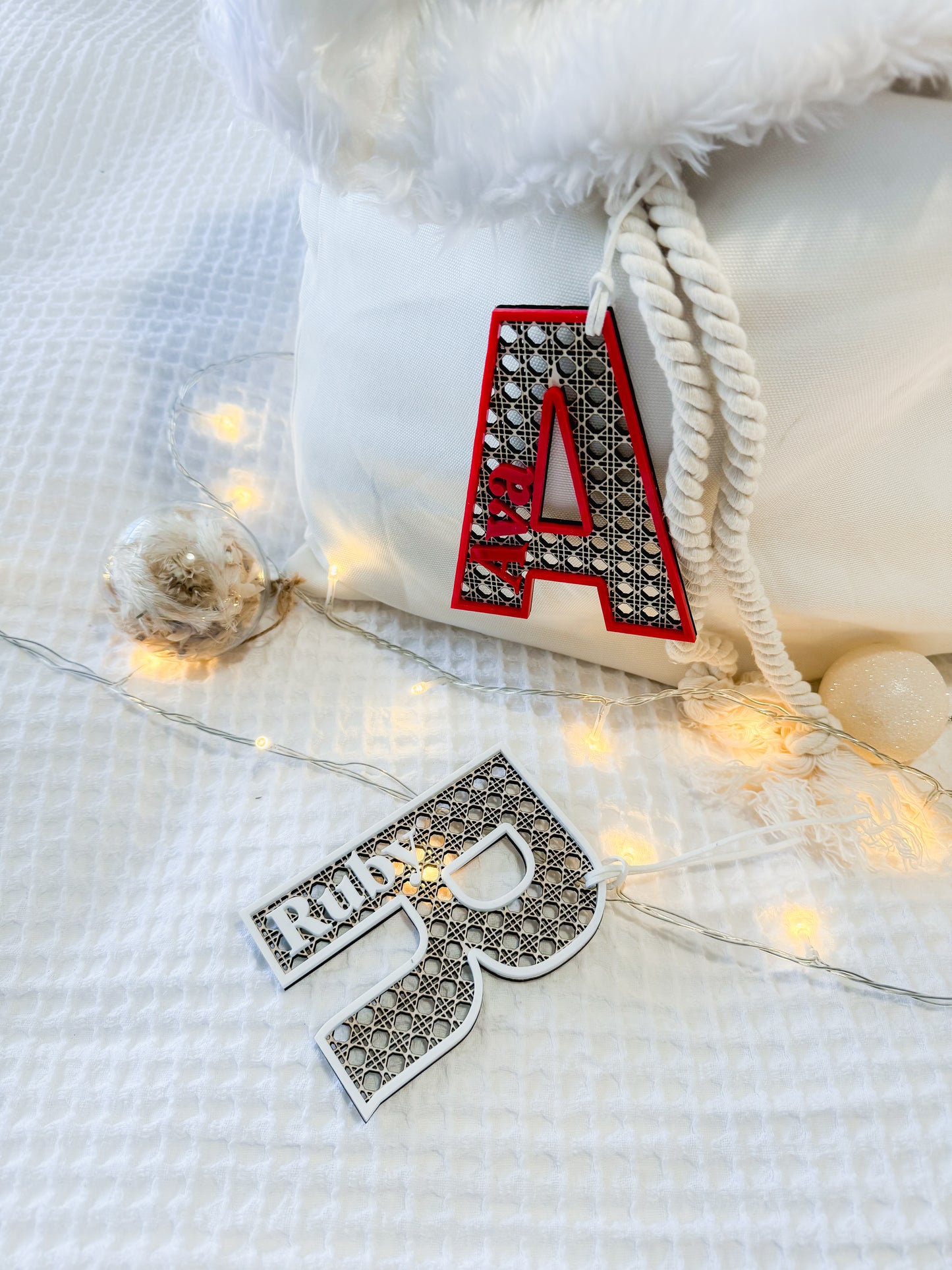 Rattan Letter | Stocking tag