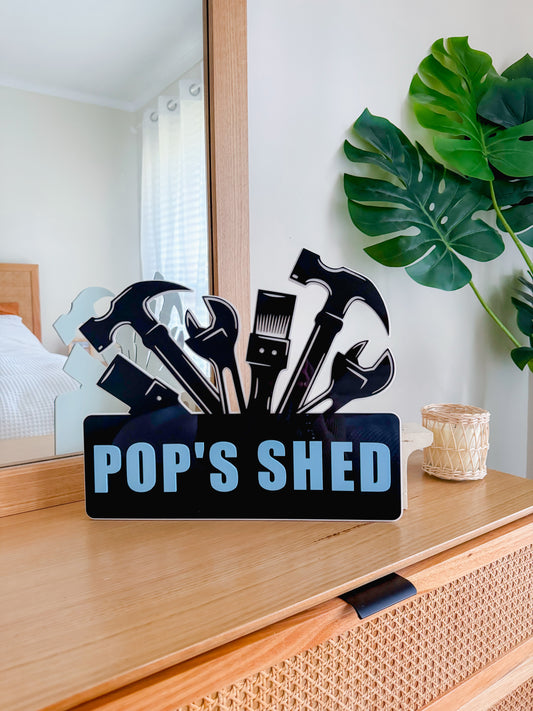 Acrylic sign SHED/BAR