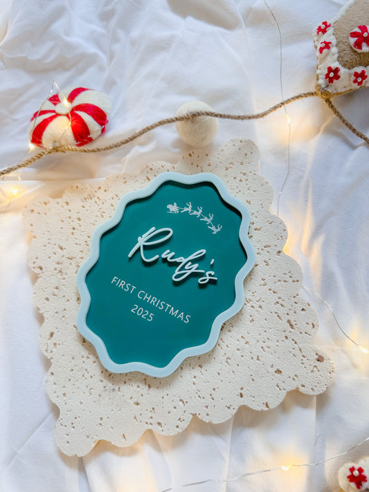 Double Layer Wavy Oval | First Christmas