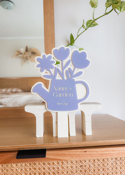 Garden watering can sign