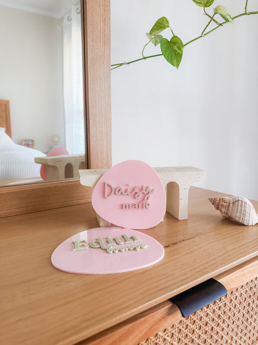 Pebble name plaque