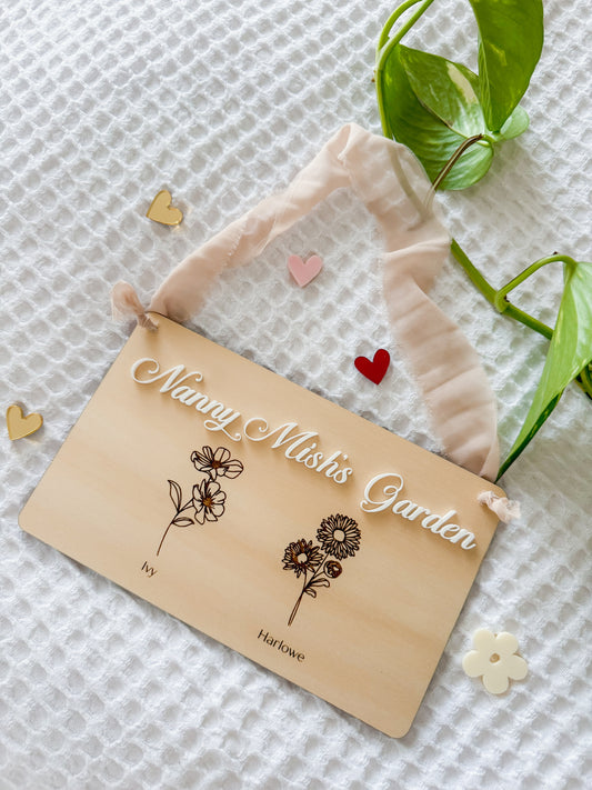 Garden Birth Flower Sign