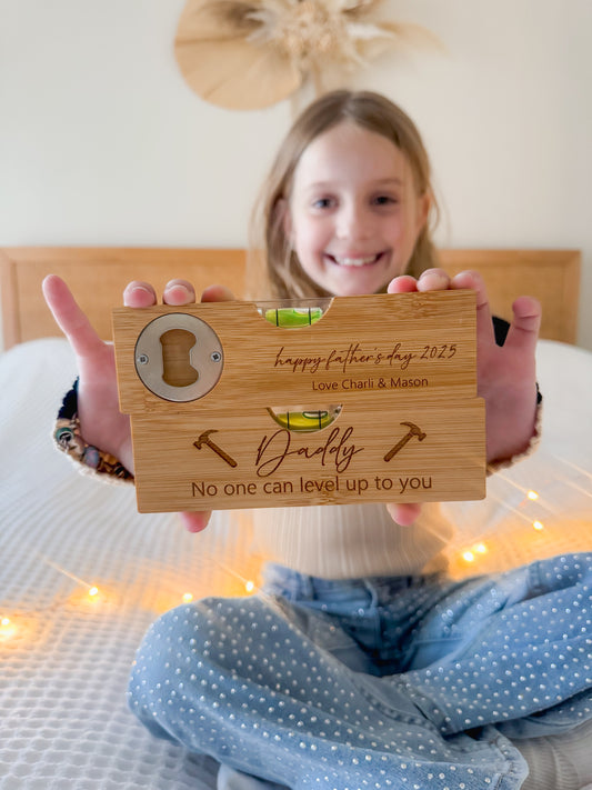 2 in 1 wooden level | bottle opener