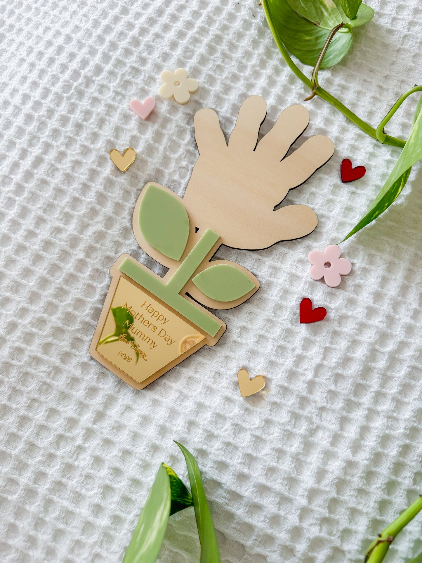 Mother’s Day | Single Handprint pot flower plaque