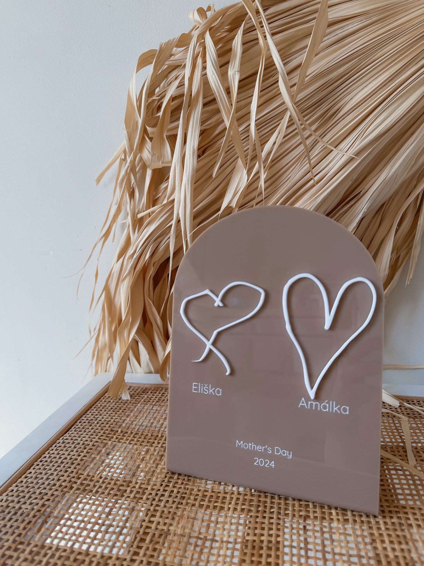 Love heart 3D Hand drawn free standing plaque