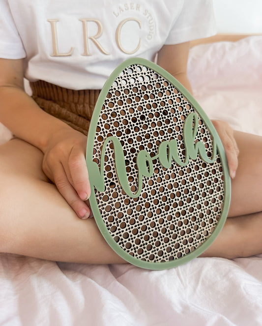 Rattan Egg Plaque