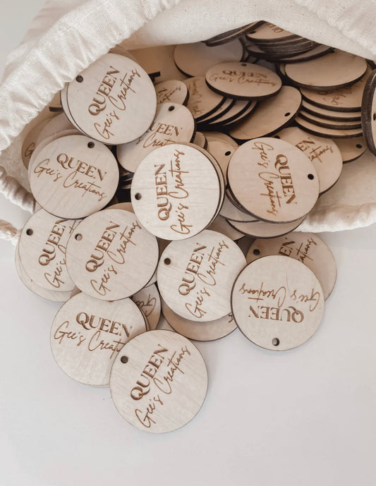 Timber Logo Tags 25mm-50mm